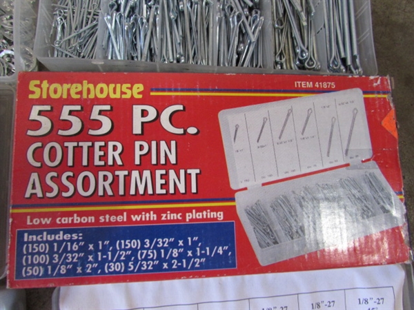 COTTER PINS, SNAP RING PLIERS, WASHERS, KEY SETS & MORE