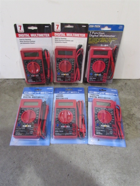 6 NEW DIGITAL MULTIMETERS