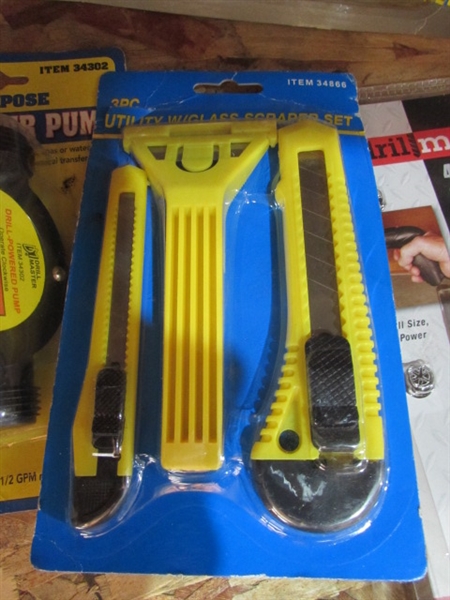 ASSORTED NEW IN PACKAGE TOOLS