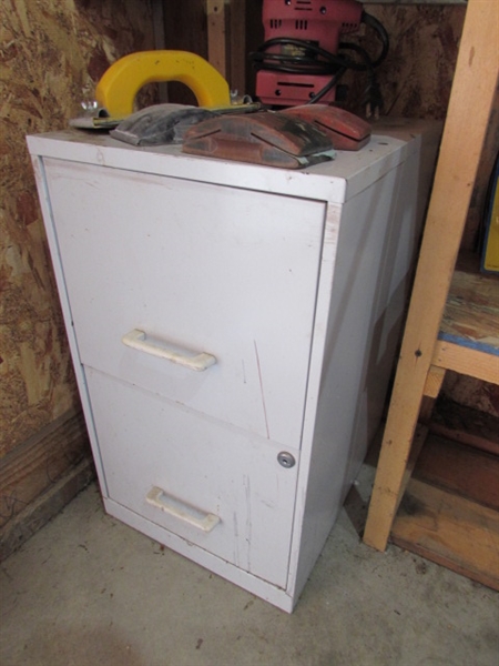 2-DRAWER FILING CABINET WITH SANDING SUPPLIES