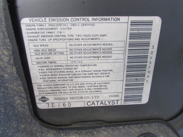 1993 NISSAN MAXIMA - MECHANICS SPECIAL DOES NOT FIRE/RUN - FOR PARTS/REPAIR