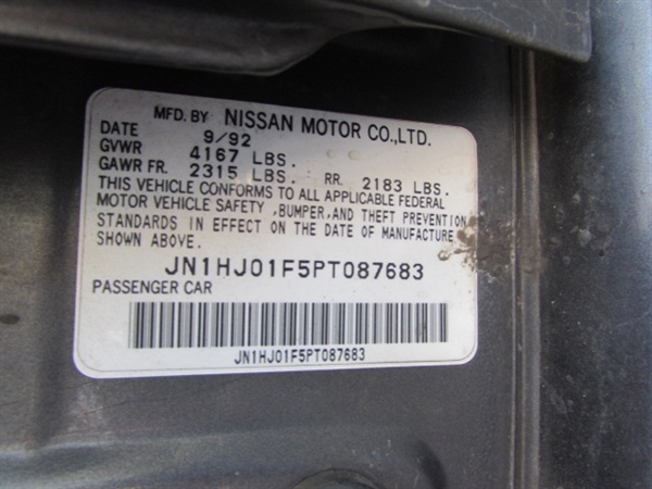 1993 NISSAN MAXIMA - MECHANICS SPECIAL DOES NOT FIRE/RUN - FOR PARTS/REPAIR