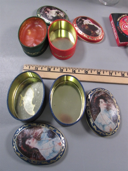 COCA-COLA COOLER, TINS, TABLE MATS & MORE