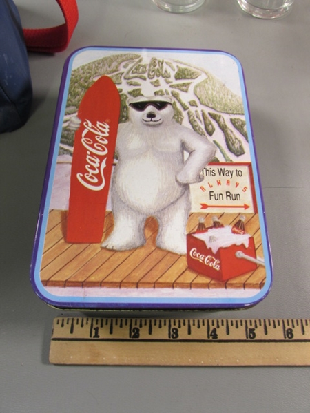 COCA-COLA COOLER, TINS, TABLE MATS & MORE