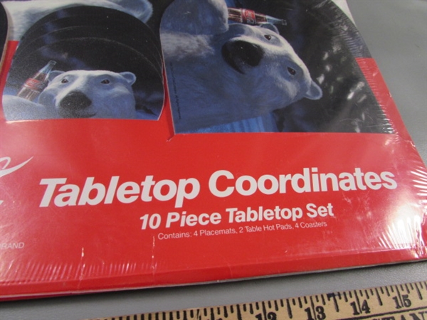 COCA-COLA COOLER, TINS, TABLE MATS & MORE