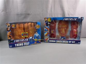 NEW - FANTASTIC 4 "THING" FEET & "HUMAN TORCH" DRESS UP KIT