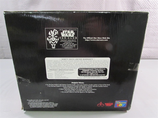 NEW - STAR WARS EPISODE 1 QUI-GON JINN INTERACTIVE TALKING BANK - NEEDS BATTERIES