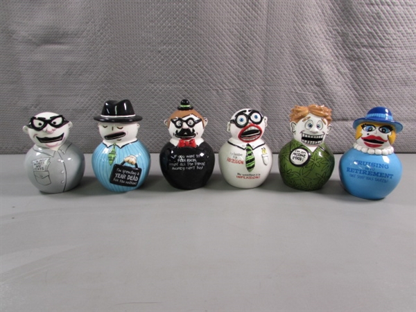 SET OF 6 FUN CHARACTER PIGGY BANKS