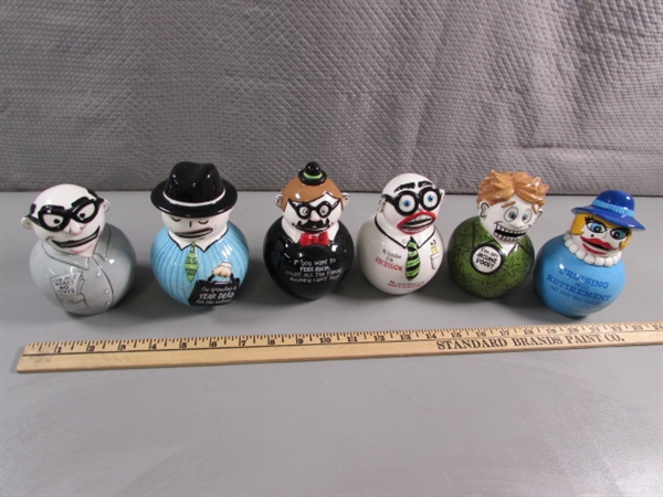 SET OF 6 FUN CHARACTER PIGGY BANKS