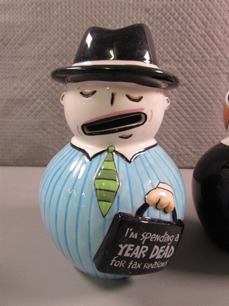 SET OF 6 FUN CHARACTER PIGGY BANKS