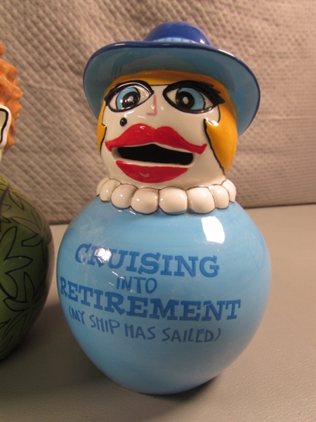 SET OF 6 FUN CHARACTER PIGGY BANKS