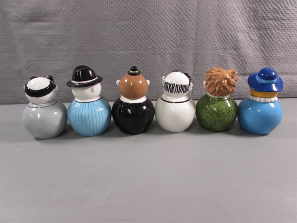 SET OF 6 FUN CHARACTER PIGGY BANKS