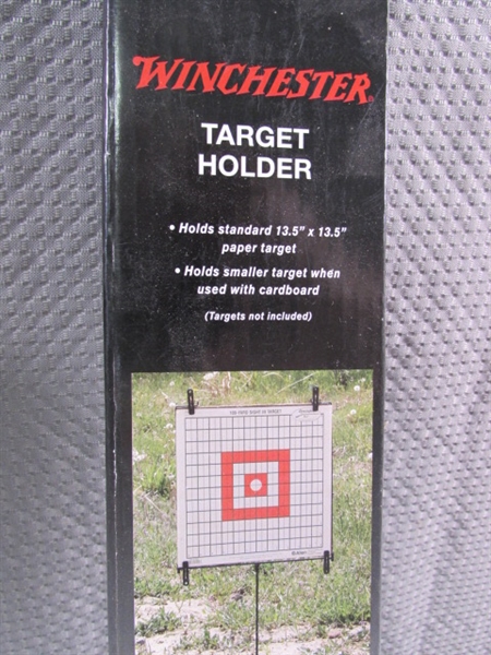 RIFLE SCOPE, TARGET HOLDER, BOOKS & MORE