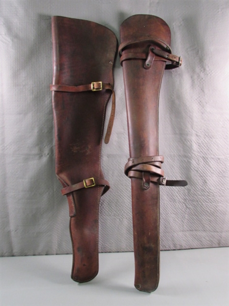 2 LEATHER RIFLE SCABBARDS