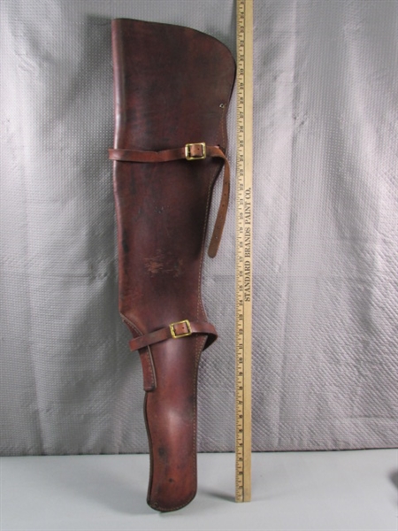 2 LEATHER RIFLE SCABBARDS