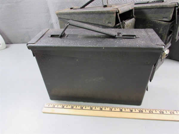 4 METAL AMMO BOXES