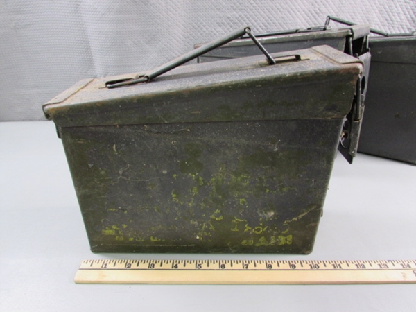 4 METAL AMMO BOXES