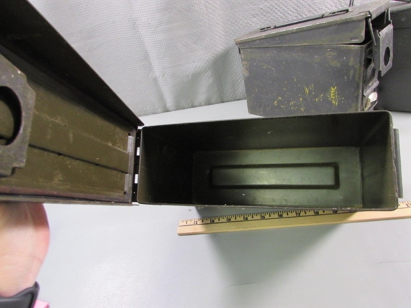 4 METAL AMMO BOXES