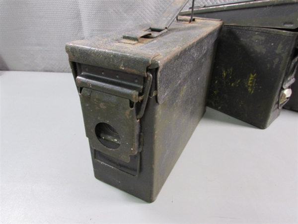 4 METAL AMMO BOXES
