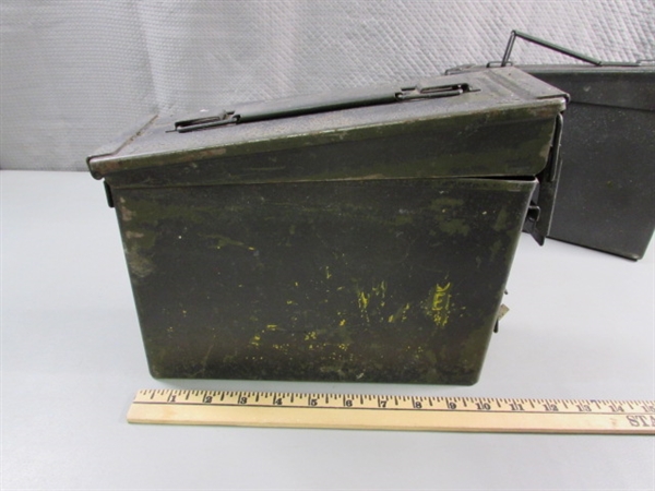 4 METAL AMMO BOXES