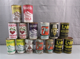 COLLECTION OF VINTAGE SODA & BEER TIN CANS
