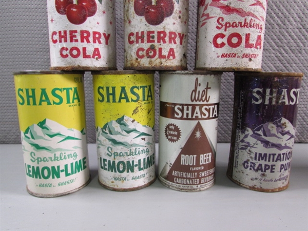 COLLECTION OF VINTAGE SODA & BEER TIN CANS