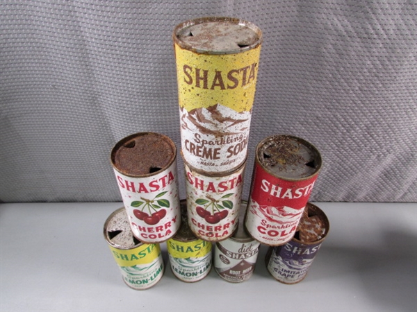 COLLECTION OF VINTAGE SODA & BEER TIN CANS