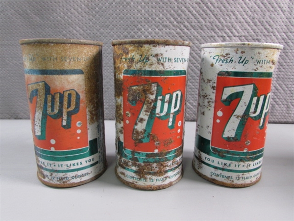 COLLECTION OF VINTAGE SODA & BEER TIN CANS