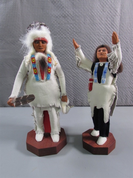 HANDCRAFTED SIOUX CHIEF & FAITH & HOPE FIGURINES BY HANK ORR