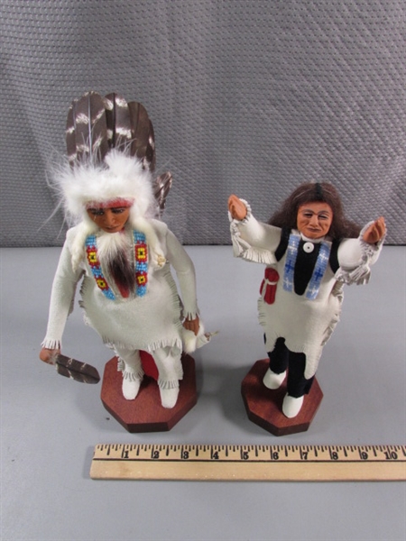 HANDCRAFTED SIOUX CHIEF & FAITH & HOPE FIGURINES BY HANK ORR