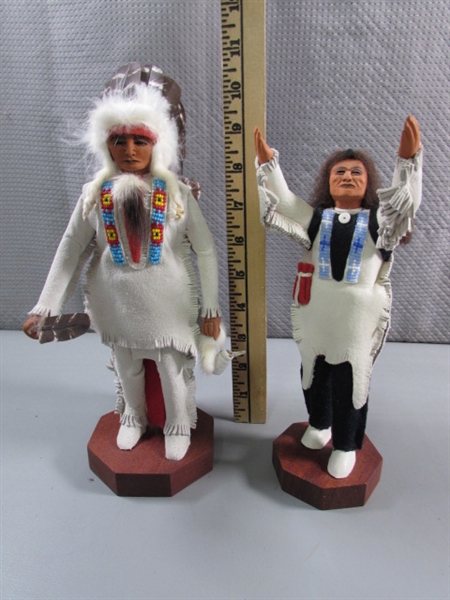 HANDCRAFTED SIOUX CHIEF & FAITH & HOPE FIGURINES BY HANK ORR