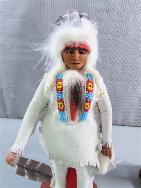 HANDCRAFTED SIOUX CHIEF & FAITH & HOPE FIGURINES BY HANK ORR