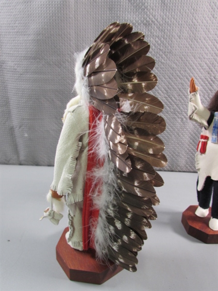 HANDCRAFTED SIOUX CHIEF & FAITH & HOPE FIGURINES BY HANK ORR