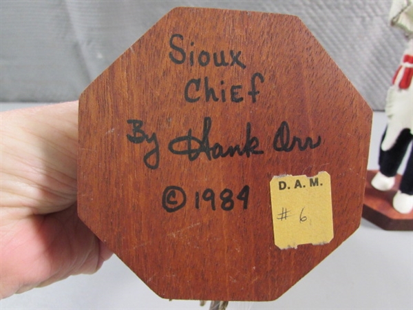 HANDCRAFTED SIOUX CHIEF & FAITH & HOPE FIGURINES BY HANK ORR