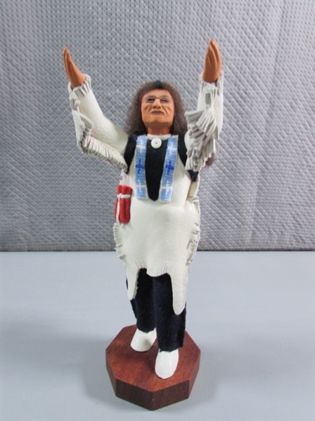 HANDCRAFTED SIOUX CHIEF & FAITH & HOPE FIGURINES BY HANK ORR
