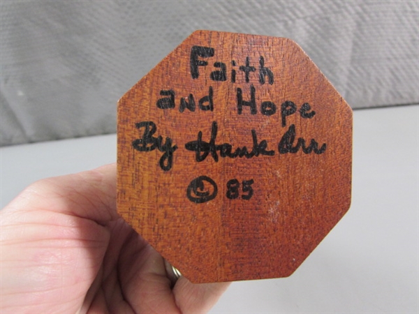 HANDCRAFTED SIOUX CHIEF & FAITH & HOPE FIGURINES BY HANK ORR