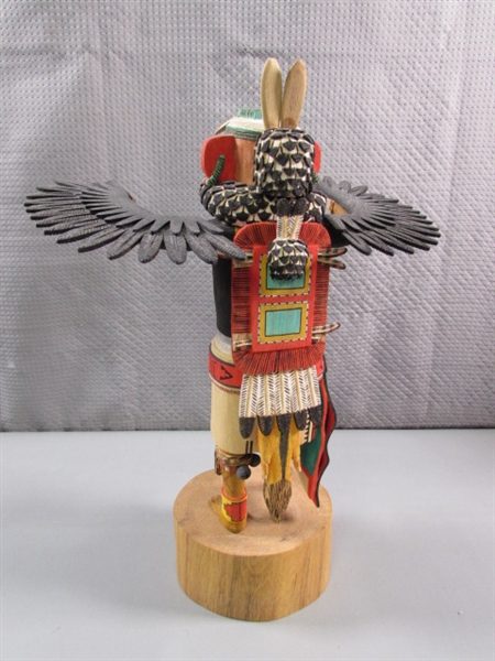 INTRICATELY CARVED EAGLE DANCER FIGURINE BY BRAD SEKAYUMPTEWA