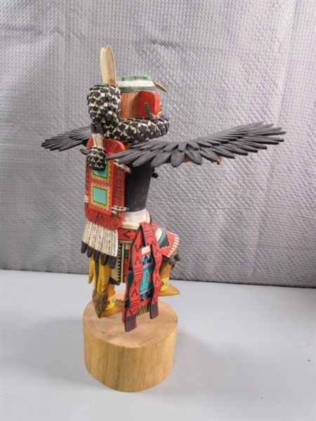 INTRICATELY CARVED EAGLE DANCER FIGURINE BY BRAD SEKAYUMPTEWA