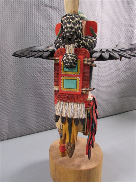 INTRICATELY CARVED EAGLE DANCER FIGURINE BY BRAD SEKAYUMPTEWA