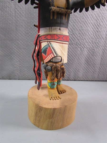INTRICATELY CARVED EAGLE DANCER FIGURINE BY BRAD SEKAYUMPTEWA