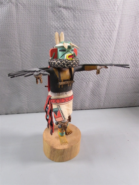 INTRICATELY CARVED EAGLE DANCER FIGURINE BY BRAD SEKAYUMPTEWA