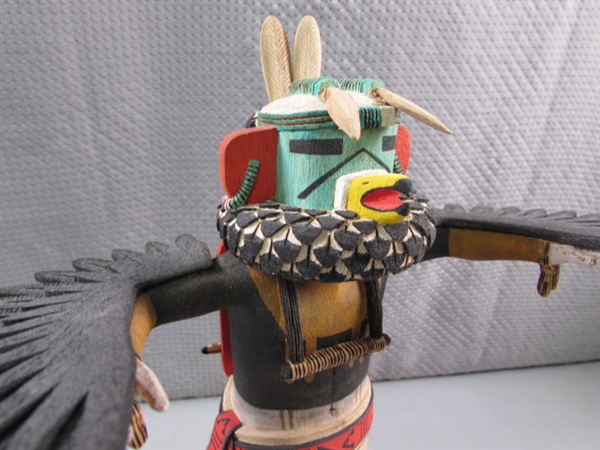 INTRICATELY CARVED EAGLE DANCER FIGURINE BY BRAD SEKAYUMPTEWA