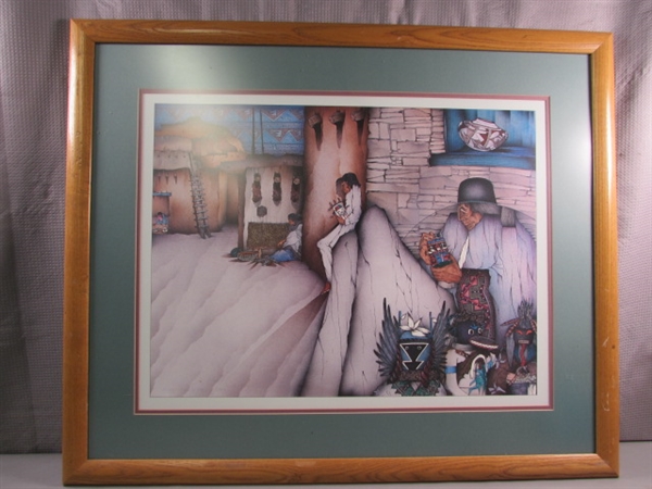 FRAMED & MATTED PUEBLO PRINT