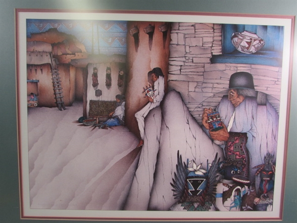 FRAMED & MATTED PUEBLO PRINT