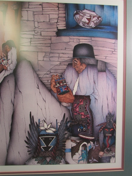FRAMED & MATTED PUEBLO PRINT