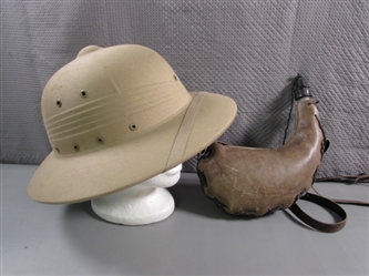 SUN HELMET & WATERSKIN
