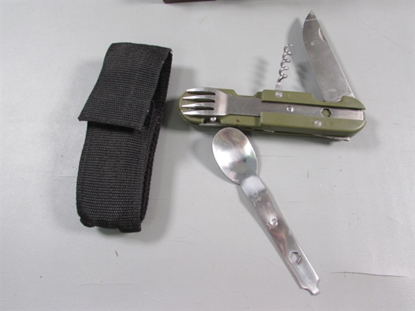 KNIFE SHARPENER & CAMPING/HIKING UTENSILS