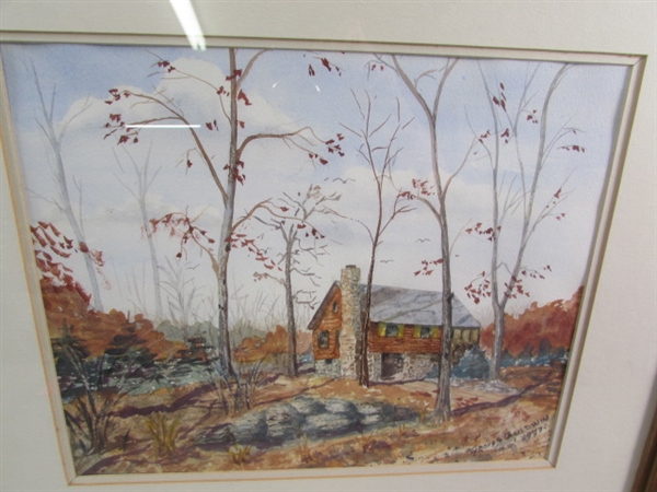 ORIGINAL WATERCOLOR - CABIN FRAMED & MATTED