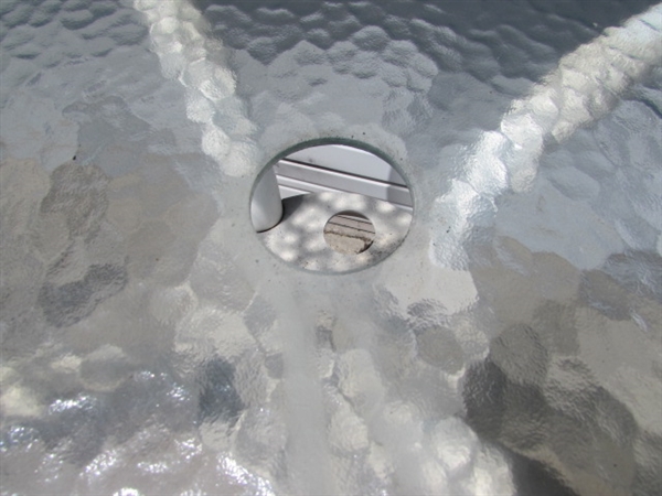 3 METAL & TEXTURED GLASS PATIO TABLES