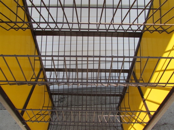 METAL M&M STORE DISPLAY RACK ON WHEELS